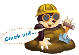 Maulwurf verkleidet als Bergmann